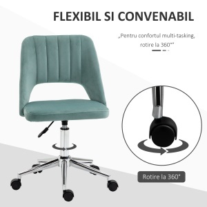 Scaun de Birou Ergonomic pentru Birou, cu Inaltime Reglabila Verde - Img 6