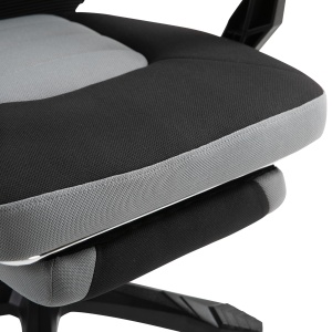 Scaun de Birou Ergonomic Reclinabil cu Suport Picioare Retractabil, Gri - Img 9