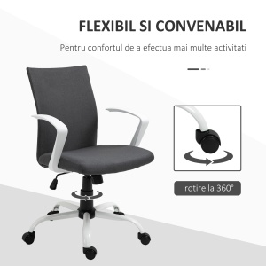 Scaun de Birou Ergonomic și Pivotant pentru Birou, Gri Închis - Img 6