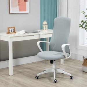 Scaun de birou ergonomic si tapitat, cu inaltime reglabila si functie de inclinare, 62x56x110-119.5 cm, gri - Img 2