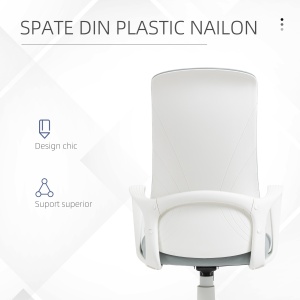 Scaun de birou ergonomic si tapitat, cu inaltime reglabila si functie de inclinare, 62x56x110-119.5 cm, gri - Img 6