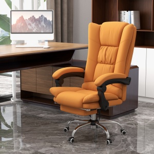 Scaun de Birou Masaj cu Vibratii Caldura Scaun de Calculator Suport pentru Picioare Cotiera Spatar Rabatabil Maro Deschis Pentru scoala computer mobila de studiu ergonomic pentru birou munca modern contemporan dormitor ergonomic cu masaj - Img 2