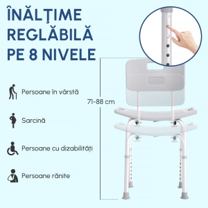 Scaun de dus din Aluminiu si Plastic, Inaltime reglabila 8 Niveluri - Img 5