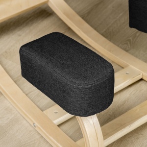 Scaun Ergonomic cu Suport Genunchi – Lemn Mesteacan, Negru - Img 9