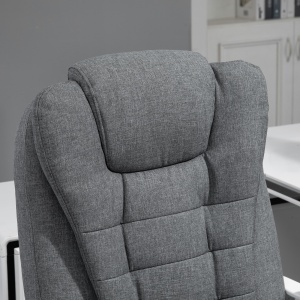 Scaun Ergonomic de Birou Reglabil cu Suport pentru Picioare, Spătar Înalt și Brațe, 65x70x115-123 cm, Gri - Img 8