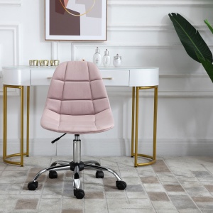 Scaun Pivotant pentru Birou Ergonomic Reglabil Roz - Img 2