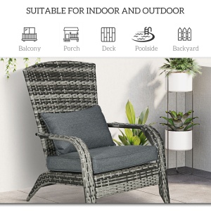 Scaun Rachita Adirondack pentru Gradina, Gri - Img 7