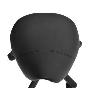 Scaun Rotativ cu Roți, Scaun pentru Coafor și Estetician cu Înălțime Ajustabilă, Tapițat cu Piele Ecologică, 35x38x43-55 cm, Negru - Img 9