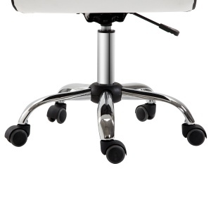 scaun rotativ din piele sintetica, 46x51x76-88cm, alb - Img 9