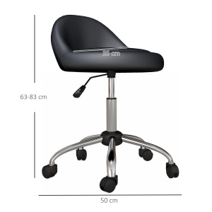 Scaun rulant pentru scalon din piele PU cu spatar, Scaun pentru salon cu inaltime reglabila - Img 3