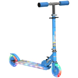 Scuter Pliabil pentru Copii, Scuter cu 2 Roți, Înălțime Reglabilă, Lumini LED și Muzică, 67x32x78 cm, Albastru