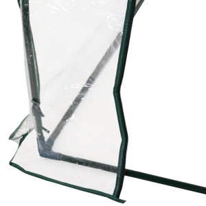 Sera de gradina cu cadru din otel si invelis din PVC, 250x100x80cm, Verde si transparent - Img 9