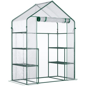 Sera de Gradina din PE Impermeabila si Anti UV, 142x73x195cm - Verde - Img 1