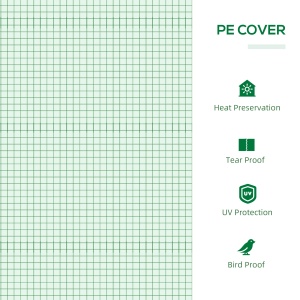 Seră de Grădină Tip Cabană cu Acoperiș din PE, Seră pentru Grădină cu Țăruși și Margini Extinse, 120x60x60 cm, Verde - Img 4