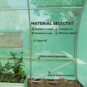 Sera de Gradina Tunel pentru Cultivare Plante în PE, 600x300x200cm, ușă unică - Img 4
