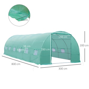 Sera Gradina 3×2 m, Verde, PE & Cadru din Otel - Img 3