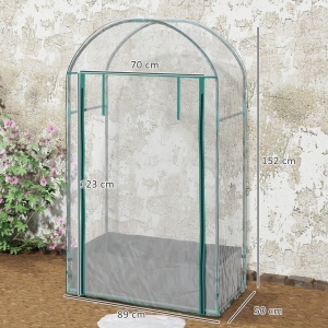 Seră pentru Grădină cu Ușă Pliabilă pe Balamale și Sac pentru Plante, 89x50x152 cm, Transparent - Img 3