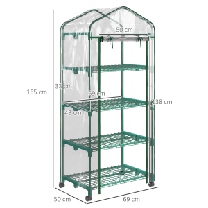 Sera Verticala Alb 4 Rafturi – Otel & PVC, Pentru Balcon/Terasa - Img 3