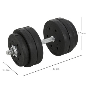 Set 2 Gantere de 30kg in Total, cu 16 Discuri din Otel si Pastic - Img 3