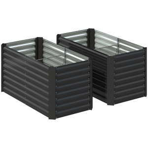 Set 2 Jardiniere Gradina inaltate 120×60×60 cm – Otel Galvanizat - Img 1