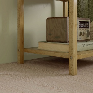 Set 2 Noptiere cu 2 Sertare și Poliță de Jos în Stil Nordic, Noptiere Moderne din Bambus, 40x34x60 cm, Lemn Natural - Img 9