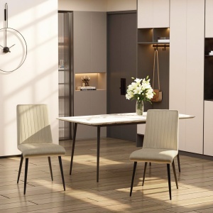 Set 2 Scaune Dining Elegante din Catifea – Spatar inalt - Img 2