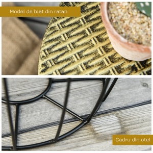 Set 3 Masute Gradina Stivuibile 38/31 cm – Negru - Img 6