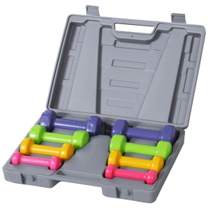 set 4 perechi greutati, cu valiza, 0.5kg, 1kg, 1.5kg, 2 kg