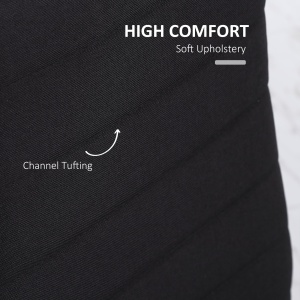 Set 4 scaune captusite pentru camera de zi, moderne, din metal si material textil Negru - Img 4