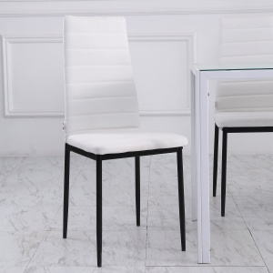 Set 4 Scaune Moderne – Alb, Metal & Textil pentru Camera de Zi - Img 6