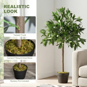 Set de 2 Arbori de Dafin in Ghiveci, Plante Artificiale din Plastic, inaltime 90 cm, pentru Interior si Exterior - Img 4