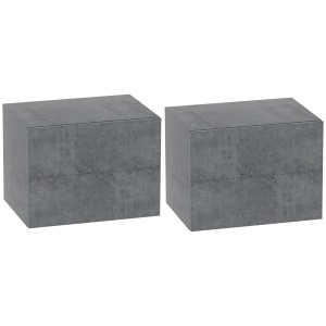 Set de 2 Noptiere Suspendate cu 2 Sertare, 40x29x30 cm, Gri