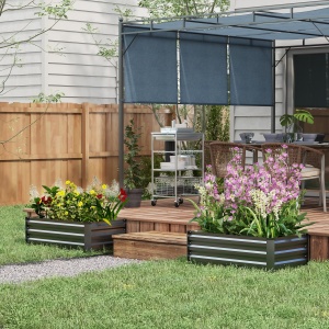 Set de 2 Paturi Galvanizate Inaltate pentru Gradina - Img 2