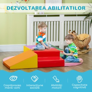 Set de Construcții Moi pentru Copii 1-3 Ani cu 6 Piese din PU și EPE Multicolore - Img 4