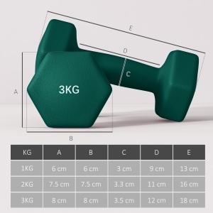 Set de Gantere de Sală cu Suport Pliabil, 2x1 kg, 2x2 kg, 2x3 kg, Gantere Hexagonale de Metal cu Mâner, Antrenament Fitness Acasă, Multicolor - Img 3