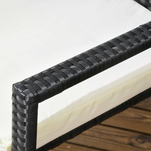 Set de Grădină 7 Piese din Ratan cu Masă și 6 Scaune Negru și Bej - Img 8