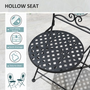 Set de Gradina cu Mozaic de 3 Piese, din Metal, Verde - Img 6