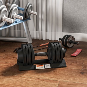 Set de Greutăți Reglabile 7/13/18/24 kg cu Suport pentru Manubrii și Mâner Antiderapant, 37x18x18 cm, Negru - Img 9