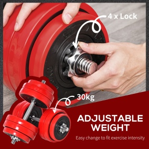 Set de Haltere si Gantere Greutati 30 kg Discuri Acoperite in PP Rezistent la Zgarieturi - Img 6