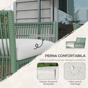 Set de Mobilier pentru Curte, Verde inchis - Img 4