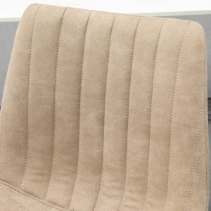 Set de scaune de bar reglabile pe inaltime 2 piese cu suport pentru picioare, otel si poliester, 47,5x57,5x95-116 cm, maro deschis - Img 9