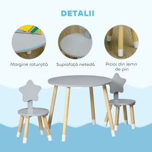 Set Masa si Scaun Copii – Lemn pentru Activitati & Teme - Img 5