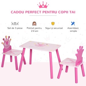 Set Masa si Scaune Copii – Design Printesa, 3-8 Ani - Img 6