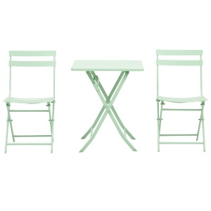 Set Masa si Scaune de Gradina Pliabile din Metal Verde - Img 1