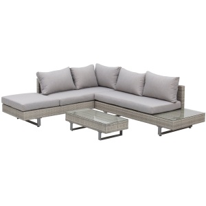 Set Mobilier canapele si masuta pentru Gradina din Ratan Gri - Img 1