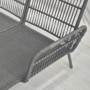 Set Mobilier de Grădină din 3 Piese cu Canapea, Şezlong cu Perne şi Măsuţă, 125x77x82 cm, Gri Deschis - Img 9