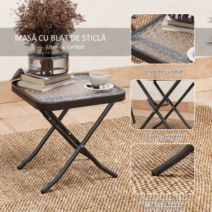 Set Mobilier de Grădină din 3 Piese cu Scaune cu Spătar Reglabil și Masă, 64x70x87 cm, Gri - Img 7