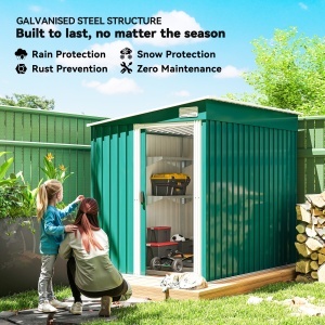 Șopron Metalic Galvanizat 7 x 5ft, cu Ușă Glisantă - Img 4