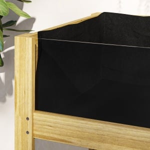 Strat Înălțat de Grădină din Lemn cu Panouri din Acril și Orificii de Drenaj, 110x50x80 cm, Lemn Natural - Img 9