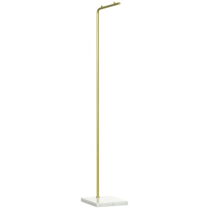 Suport de haina pentru intrare, dormitor si sufragerie din metal si marmura, 35x25x152 cm, auriu si alb - Img 1